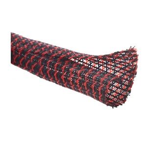 25ft - 1/2 inch Cord Protector Wire Loom Tubing Cable Sleeve - Blackred‎